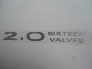 Emblema '2.0 Sexteen Valves'Da Pajero Tr4 2.0 16v (Capô) Prata