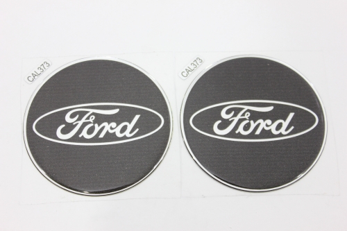 Emblema Calota Centro Roda F-250 F-350 2 Peças Preta