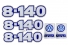 Kit Emblema 8-140 Resinado 5 Peças